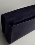 Blue leather handbag