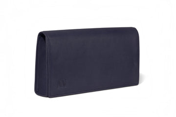 navy blue leather bag